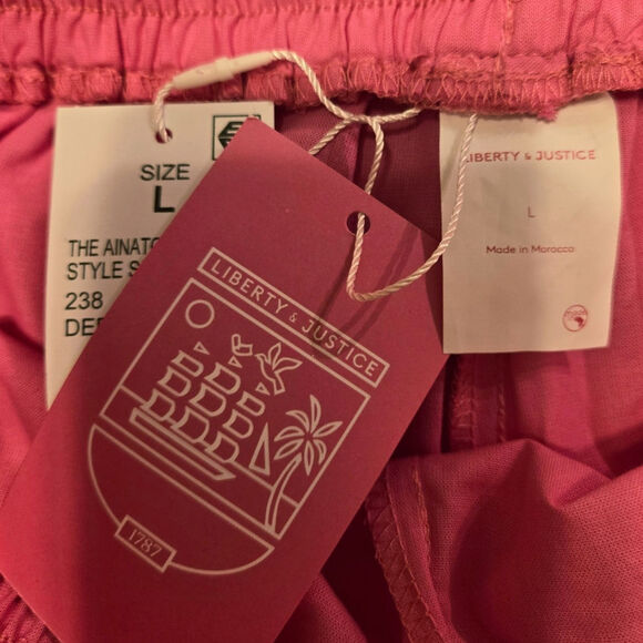 LIBERTY & JUSTICE Pink Pull-on Elastic Waist Cotton Size Large - Picture 5 of 8